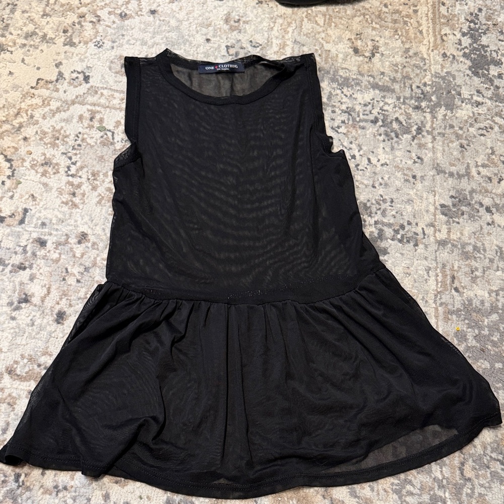 Black Sleeveless Sheer Top